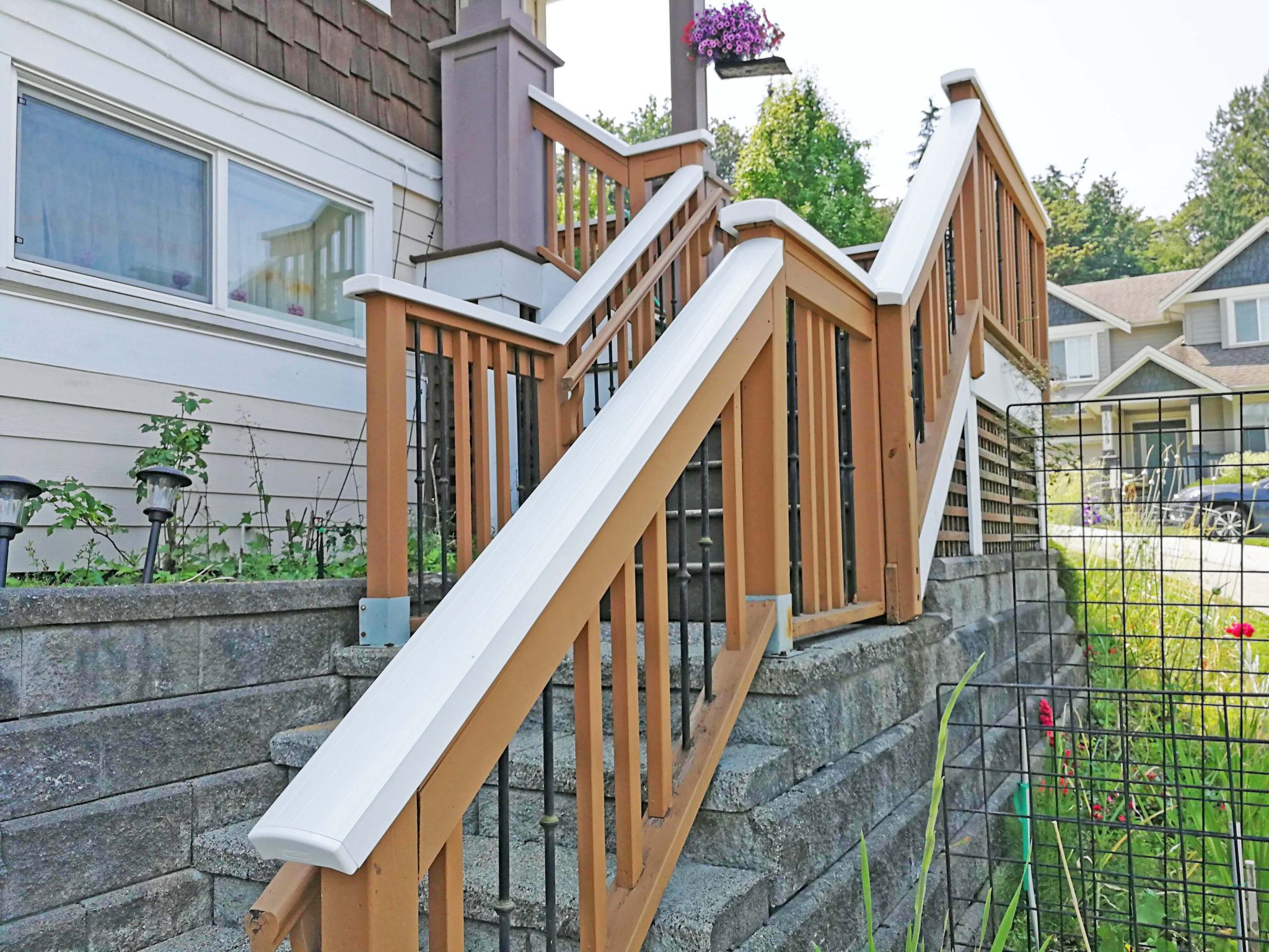 Handrail Cover Stairs Wood Deck White Railing Siding Mounts